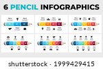 pencil chart infographics pack. ... | Shutterstock .eps vector #1999429415