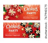 invitation merry christmas... | Shutterstock .eps vector #767940175