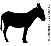 Vector Silhouette Of Donkey