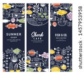 sealife fun vertical banner... | Shutterstock .eps vector #1457953958