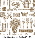gardening seamless pattern | Shutterstock .eps vector #161440175