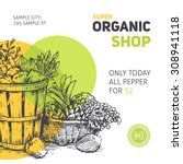 organic food design template.... | Shutterstock .eps vector #308941118