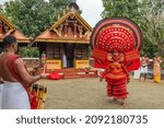 Small photo of Kannur, India - December 3, 2019: Theyyam perform during temple festival in Kannur, Kerala, India. Theyyam is a popular ritual form of worship in Kerala, India