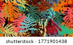 seamless pattern with palm... | Shutterstock .eps vector #1771901438