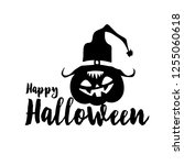 happy halloween party title... | Shutterstock . vector #1255060618