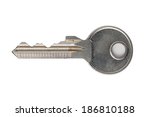 Silver Key Isolated On White...
