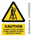 ladder safety sign. ladder icon.... | Shutterstock .eps vector #1731522412