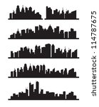 vector black city icons set on... | Shutterstock .eps vector #114787675