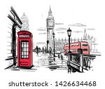 hand drawn landscape of london... | Shutterstock .eps vector #1426634468
