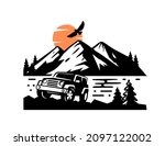 mountain landscape with off... | Shutterstock .eps vector #2097122002