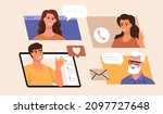 video conference vector. people ... | Shutterstock .eps vector #2097727648