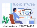 stock trader working on... | Shutterstock .eps vector #2103794435