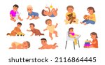 cartoon cute little babies set... | Shutterstock .eps vector #2116864445