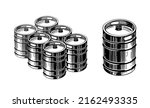 beer metal barrel vector. keg... | Shutterstock .eps vector #2162493335