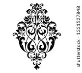 damask graphic ornament. floral ... | Shutterstock . vector #1221527848
