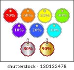 colorful discount labels. | Shutterstock .eps vector #130132478