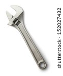 Small photo of Silver Metal Monkey Wrench Isolated On White Background.
