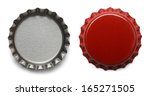 Red Bottle Caps Isolated On...