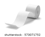 Blank Cash Register Receipt Roll Isolated on White Background.