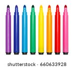 Open Colored Markers Isolated on White Background.