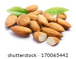 Almonds With Leaves Isolated On ...