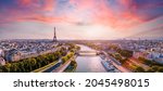 Paris aerial panorama with...