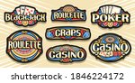 vector set of gambling logos  7 ... | Shutterstock .eps vector #1846224172