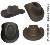 vector cowboy hats isolated on... | Shutterstock .eps vector #1668175018