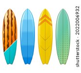 vector surfboard icons set 3... | Shutterstock .eps vector #2022006932