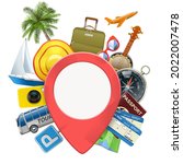 vector travel concept with pick ... | Shutterstock .eps vector #2022007478