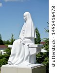 Small photo of KALININGRAD REGION, RUSSIA - JUNE 22, 2019: St. Elisaveta statue, side view. St. Elisavetinsk Women's Monastery