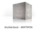 Concrete Cube Over White...