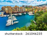 Precious apartments and harbor with luxury yachts in the bay,Monte Carlo,Monaco,Europe 