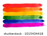 rainbow. watercolor imitation.... | Shutterstock .eps vector #1015434418
