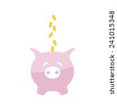 image piggy bank and coins.... | Shutterstock .eps vector #241015348