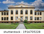 Small photo of Rokiskis, Lithuania - July 16, 2017: Building of Rokiskis Juozas Tumas-Vaizgantas Gymnasium, one of the oldest high schools in the region.