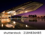 Small photo of Rio de Janeiro, Brazil - July 14, 2022: The Museum of Tomorrow, a science museum in Rio de Janeiro. Designed by Spanish architect Santiago Calatrava and built next to the waterfront at Pier Maua.