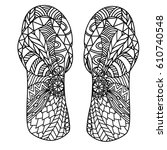 thongs for prints and coloring... | Shutterstock . vector #610740548