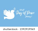 world day of peace illustration.... | Shutterstock . vector #1592919565