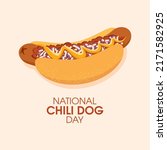National Chili Dog Day Vector...