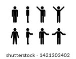 man standing set  stick figure... | Shutterstock .eps vector #1421303402
