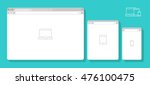 set of flat blank browser... | Shutterstock .eps vector #476100475