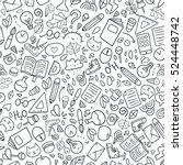 funny seamless pattern with... | Shutterstock .eps vector #524448742