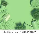 spring green monochrome... | Shutterstock . vector #1206114022