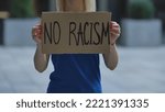 No Racism On Cardboard Poster...