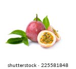 passion fruit isolated on white ... | Shutterstock . vector #225581848