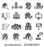 real estate icons set | Shutterstock .eps vector #342085892