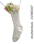 Socks With Euro Banknotes...