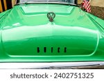 Small photo of WETTENBERG, HESSE, GERMANY - 07 - 28 - 2023: Front of a green BUICK at a Car Show Golden Oldies in Krofdorf-Gleiberg, near Giessen, Hesse.