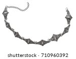vintage silver elegant necklace ... | Shutterstock . vector #710960392